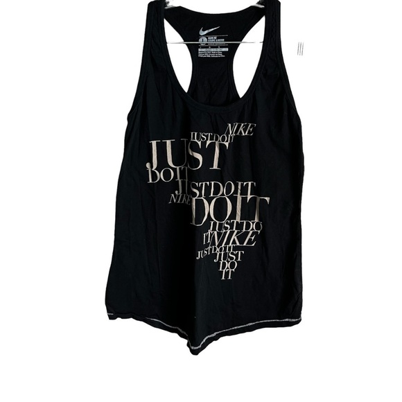 Nike Slim Fit Black Nike Just Do It Logo Racer Back Tank Top - Picture 1 of 5
